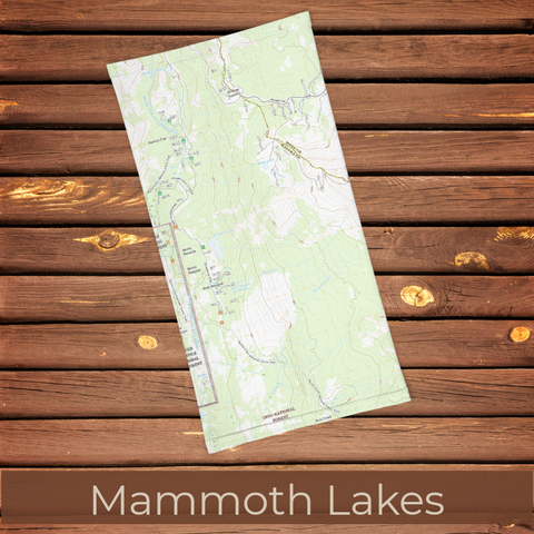 Mammoth Lakes Topo Map Neck Gaiter